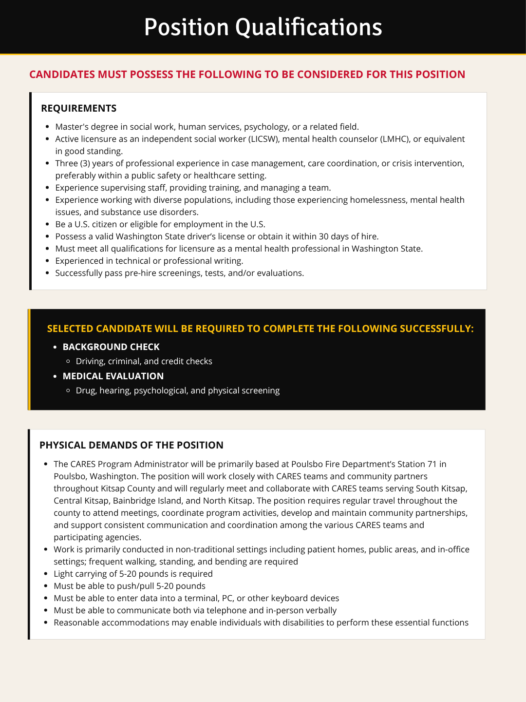 Position Qualifications